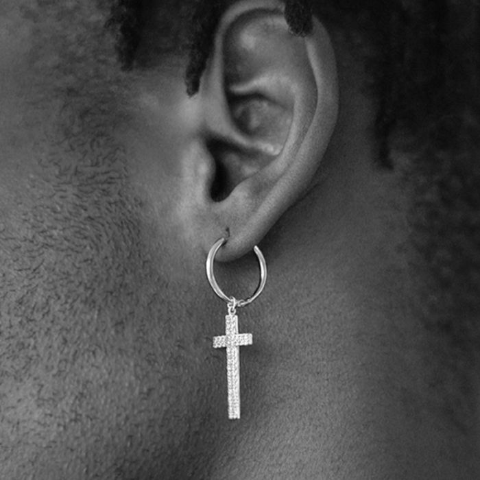 Kreuz Ohrringe mit Zirkonia für Damen und Herren